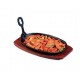 Cast Iron Oval Sizzler with Wooden Stand