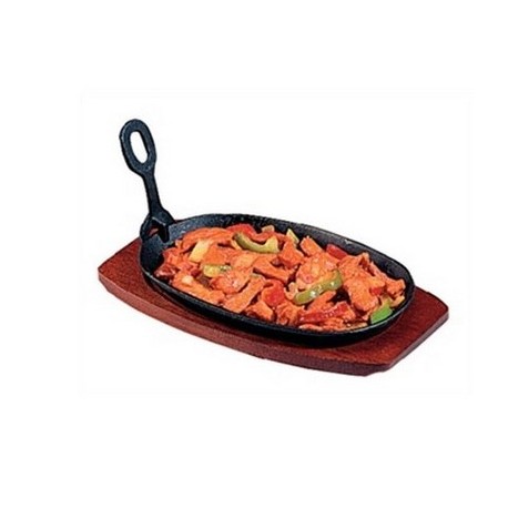 Cast Iron Oval Sizzler with Wooden Stand