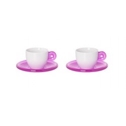 Guzzini Set of 2 Gocce Espresso Cups with Saucers