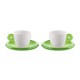 Guzzini Set of 2 Gocce Espresso Cups with Saucers