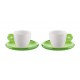 Guzzini Set of 2 Gocce Espresso Cups with Saucers