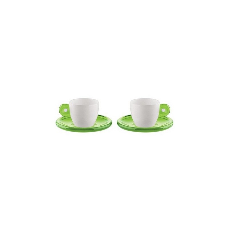 SET 2 ESPRESSO CUPS WITH SAUCERS GOCCE Guzzini, col. Clear