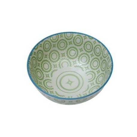 JAPANESE BLOSSOM BOWL GREEN CIRCLES Medium