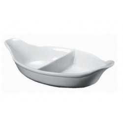 Royal Genware Divided Veg. Dish 28cm White 2 divide 