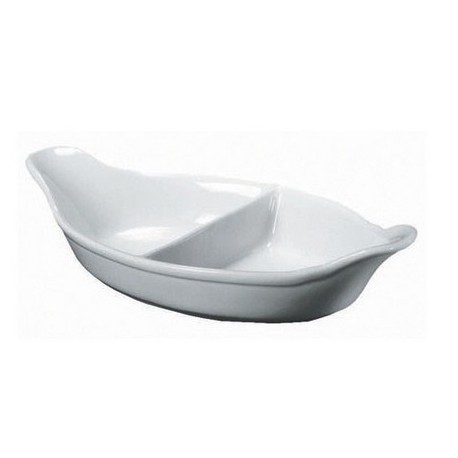 Royal Genware Divided Veg. Dish 28cm White 2 divide 