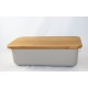 BREAD BIN & bamboo cutting board with lid Stone grey 