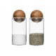 Oval oak salt/-pepper set by Saga Form