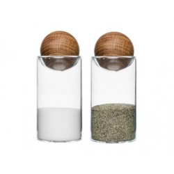 Oval oak salt/-pepper set by Saga Form